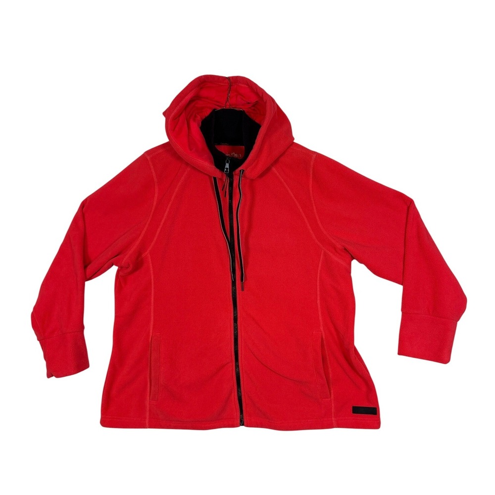Calvin Klein Performance Mens 2X Red Fleece Full Zip Hoodie Jacket PFSXRX7000